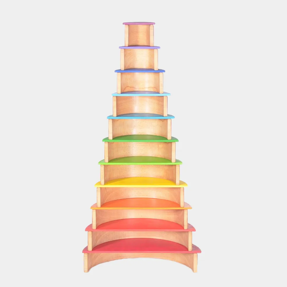 12-Piece Large Rainbow Stacker Natural