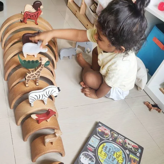 12-Piece Large Rainbow Stacker Natural