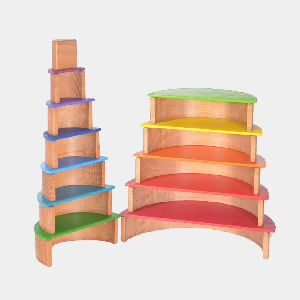 12-Piece Large Rainbow Stacker Natural