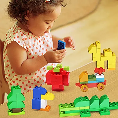 160 Piece Building & Construction Toys for Kids Toddlers, Classic Big Blocks Set Compatible with All Major Brands, STEM Large Building Bricks with Gift Box for All Ages Boys Girls