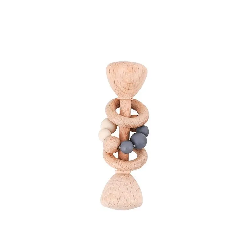 1pc Montessori Beech Wood Baby Rattles