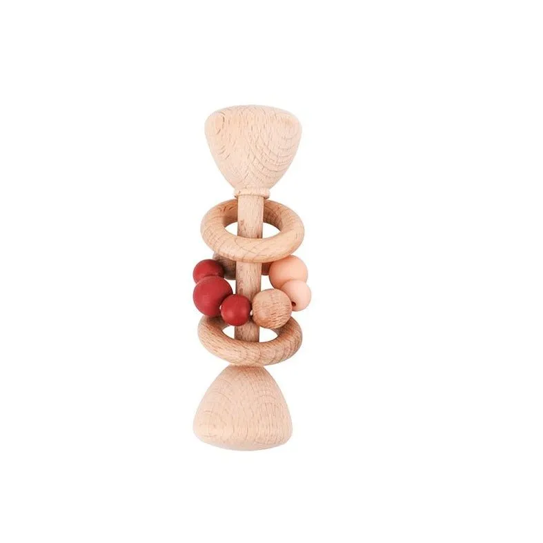 1pc Montessori Beech Wood Baby Rattles