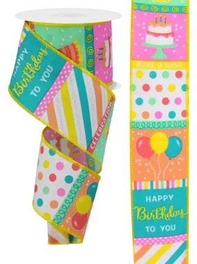 2.5" Birthday Block Ribbon - 10Yds