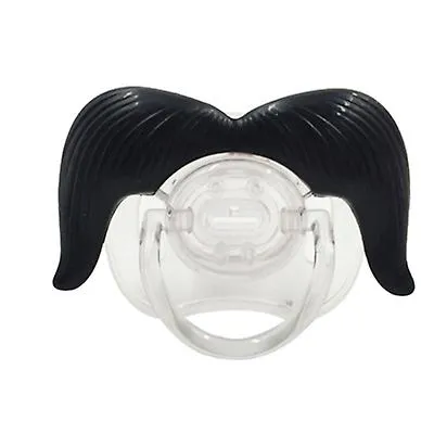 2Pcs 1# Funny Baby Beard Pacifiers Nipple, Food Grade Silicone Teethers AZ12399