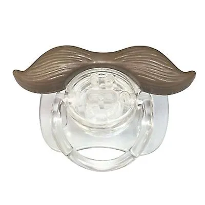 2Pcs 1# Funny Baby Beard Pacifiers Nipple, Food Grade Silicone Teethers AZ12399