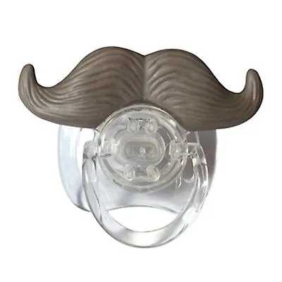 2Pcs 1# Funny Baby Beard Pacifiers Nipple, Food Grade Silicone Teethers AZ12399