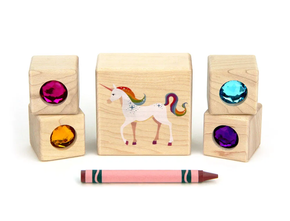 5 pc. Unicorn Gem Message Blocks
