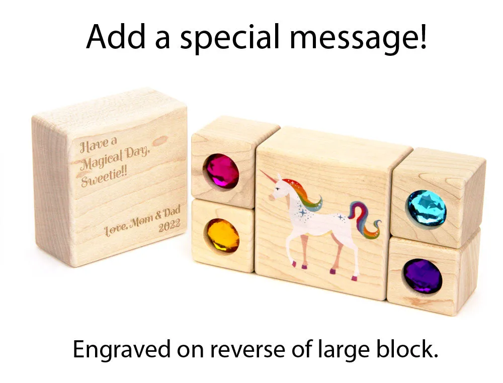 5 pc. Unicorn Gem Message Blocks