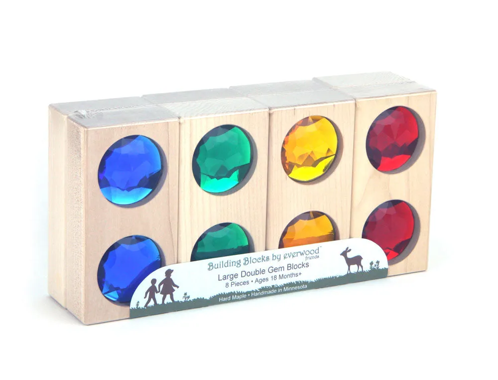 8 pc. Large Bright Double Gem Blocks