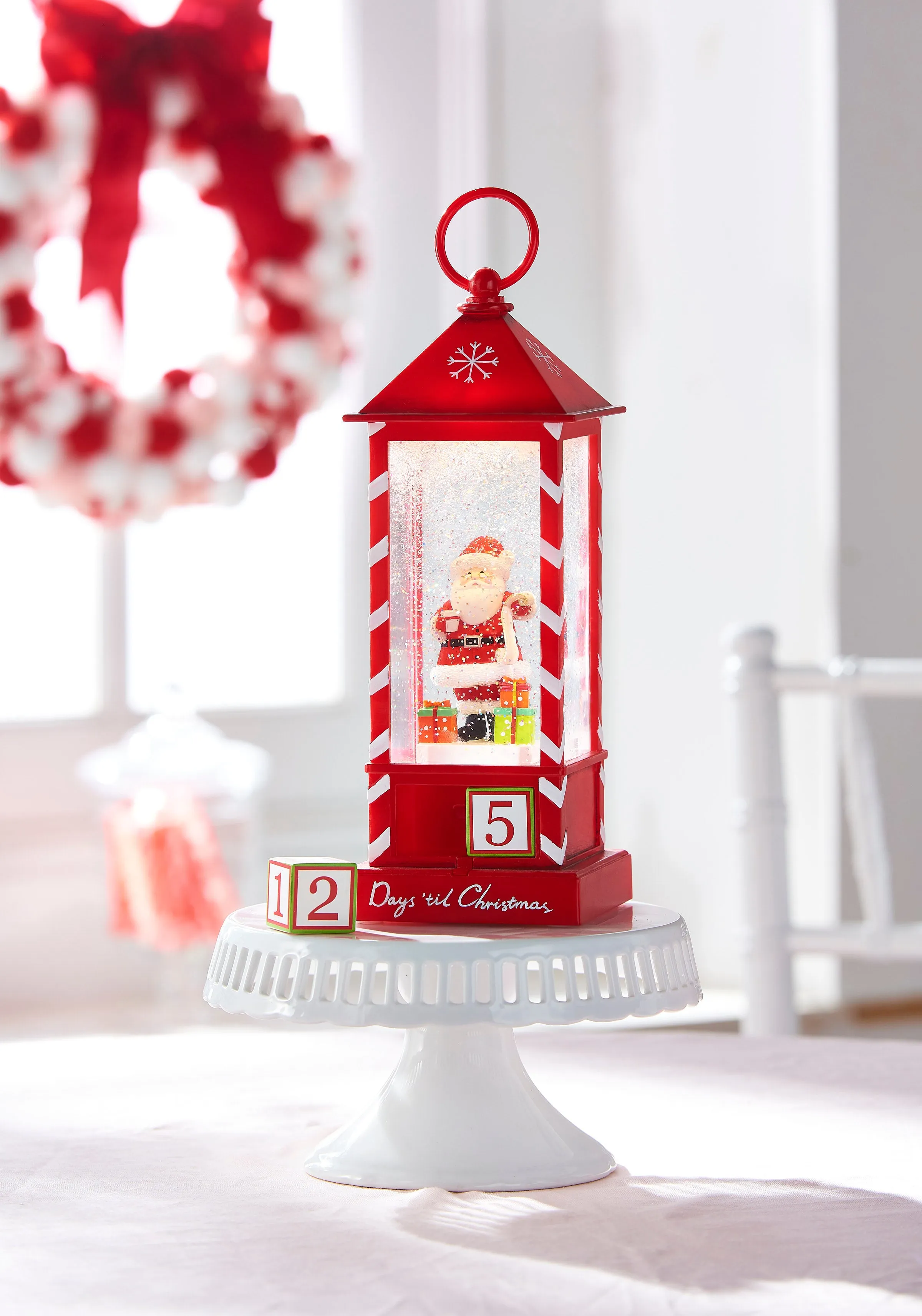 Advent Water Lantern Santa Checking His List - 4316932 - USB Cord Included