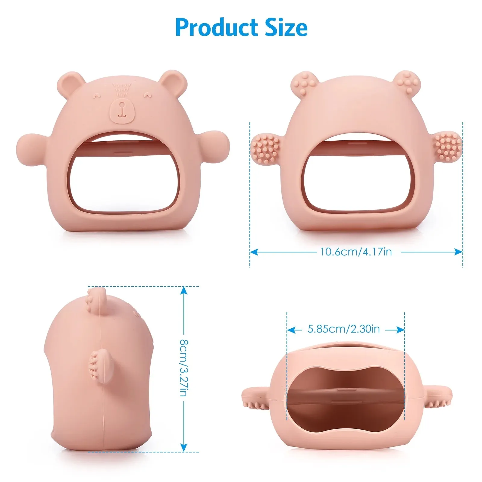 Baby Teething Toy,  Baby Toys Soft Silicone Teething Toys BPA Free Baby Teether Baby Chew Toys for Baby New Born Sucking Needs Baby Pacifier Pink