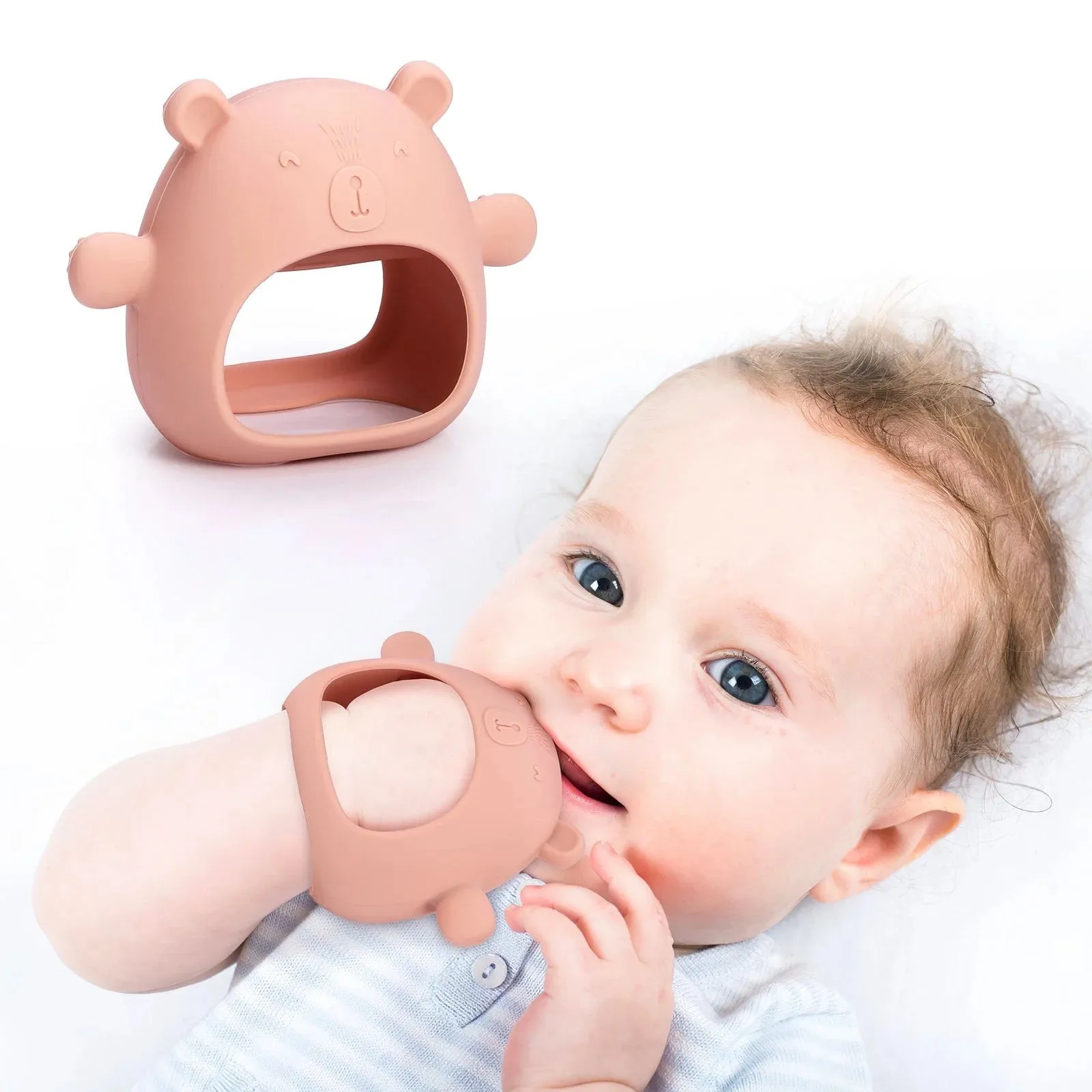 Baby Teething Toy,  Baby Toys Soft Silicone Teething Toys BPA Free Baby Teether Baby Chew Toys for Baby New Born Sucking Needs Baby Pacifier Pink
