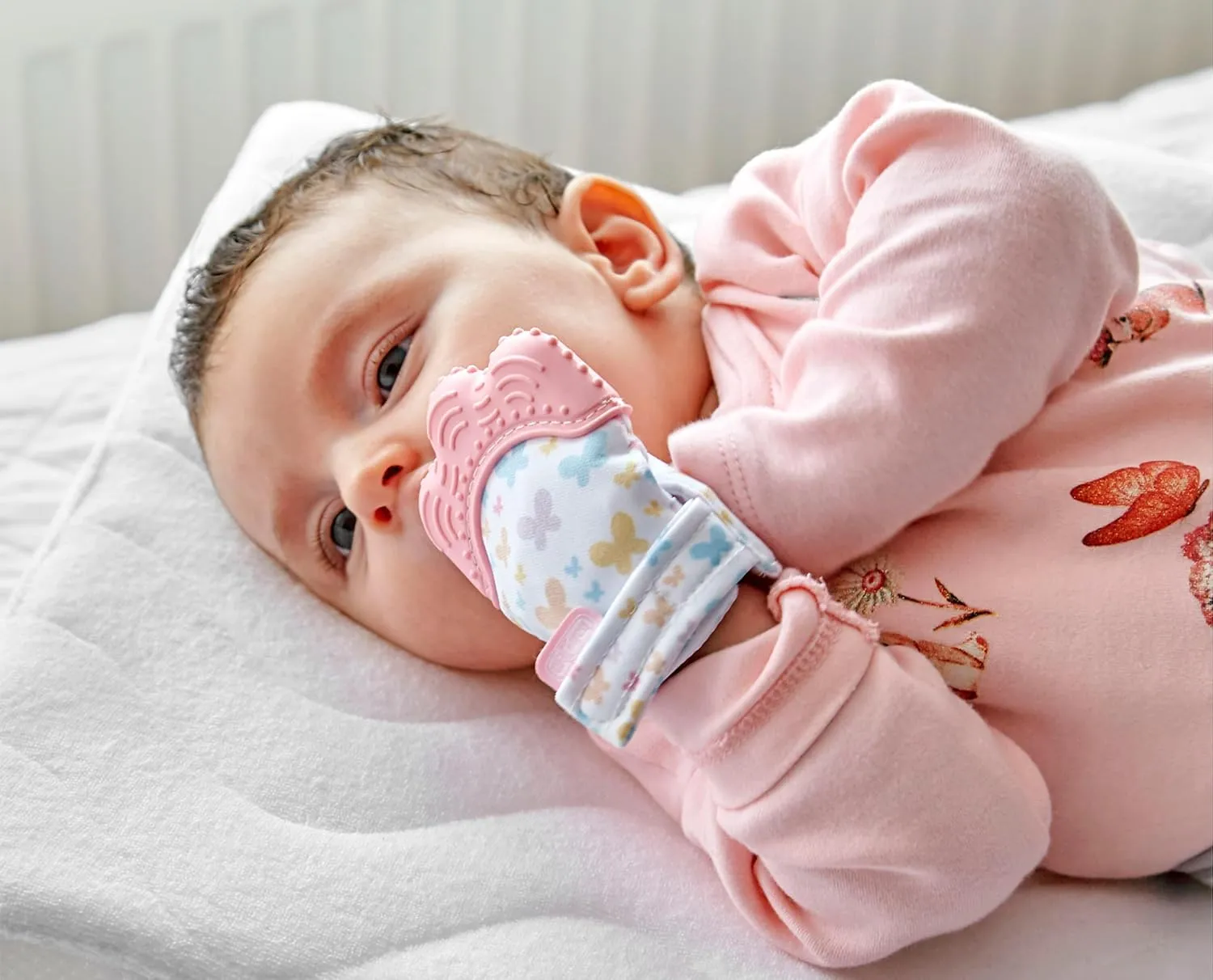 BabyJem Baby Glove Teether, Pink, 3m 