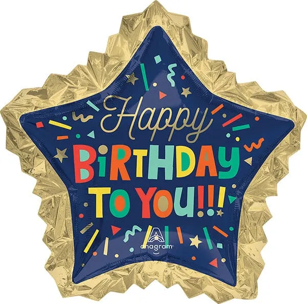 Bright Birthday Blocks 34in Metallic Balloon