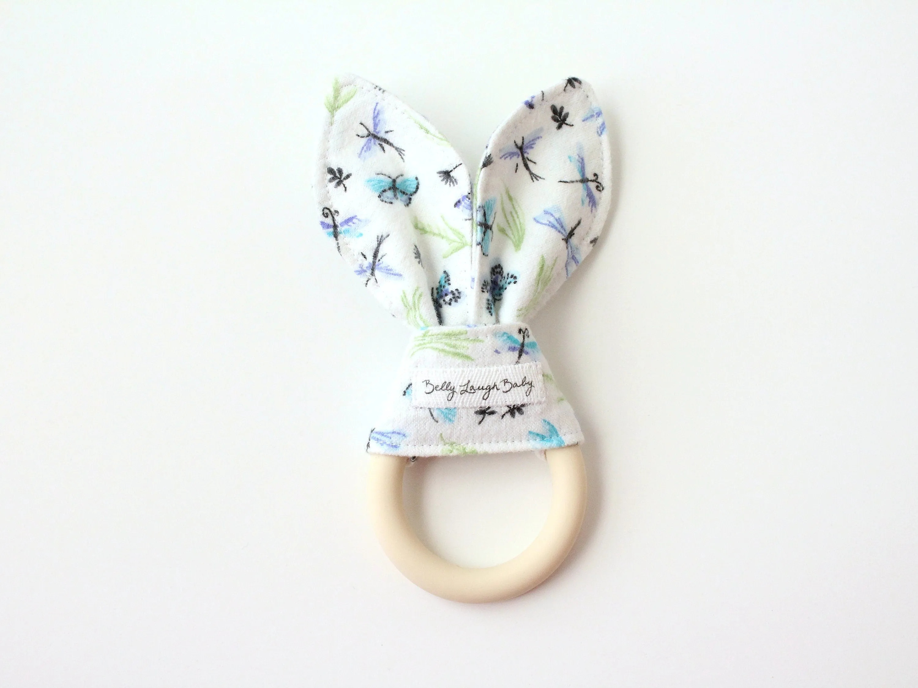 Butterfly Dragonfly Silicone Bunny Ear Teether | Baby Shower Gift Sensory Toy | CPSC Compliant
