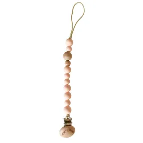 classic pacifier clip - wood   pale blush