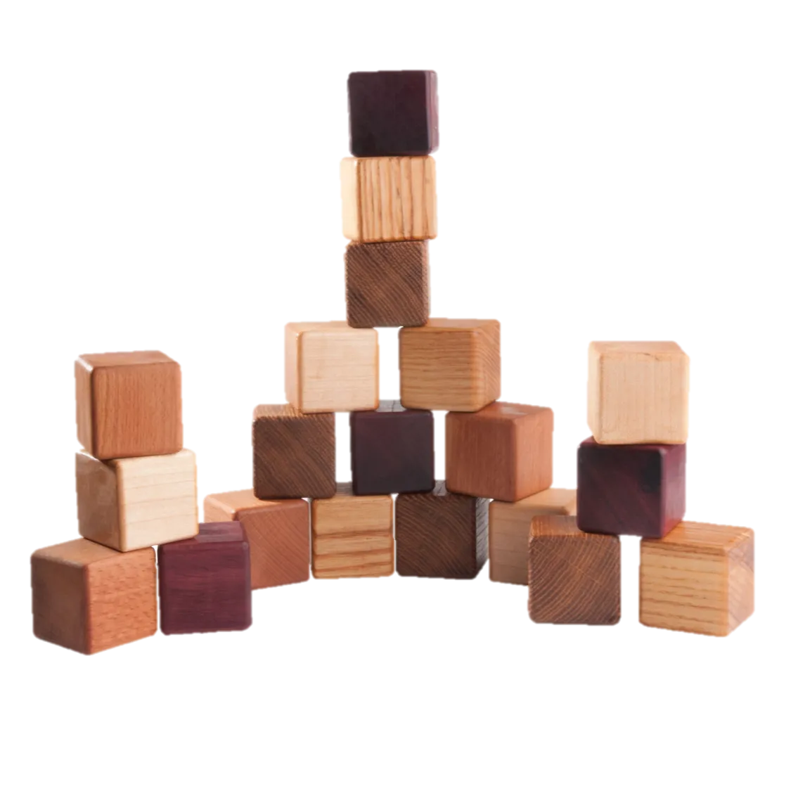Classic Wooden Blocks for toddlers from 5 types of wood, 20- pieces