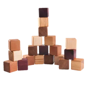 Classic Wooden Blocks for toddlers from 5 types of wood, 20- pieces