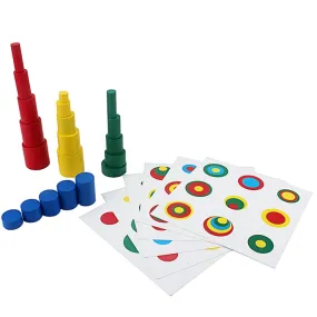 Colorful Cylinder Blocks Matching and Sorting Wooden Montessori Toy