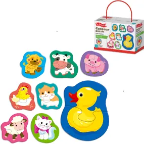 Contour Puzzle Farm Animals and Pets for Toddlers Age 3  Years