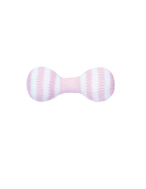 Crochet Dumbbell Rattle - Pink