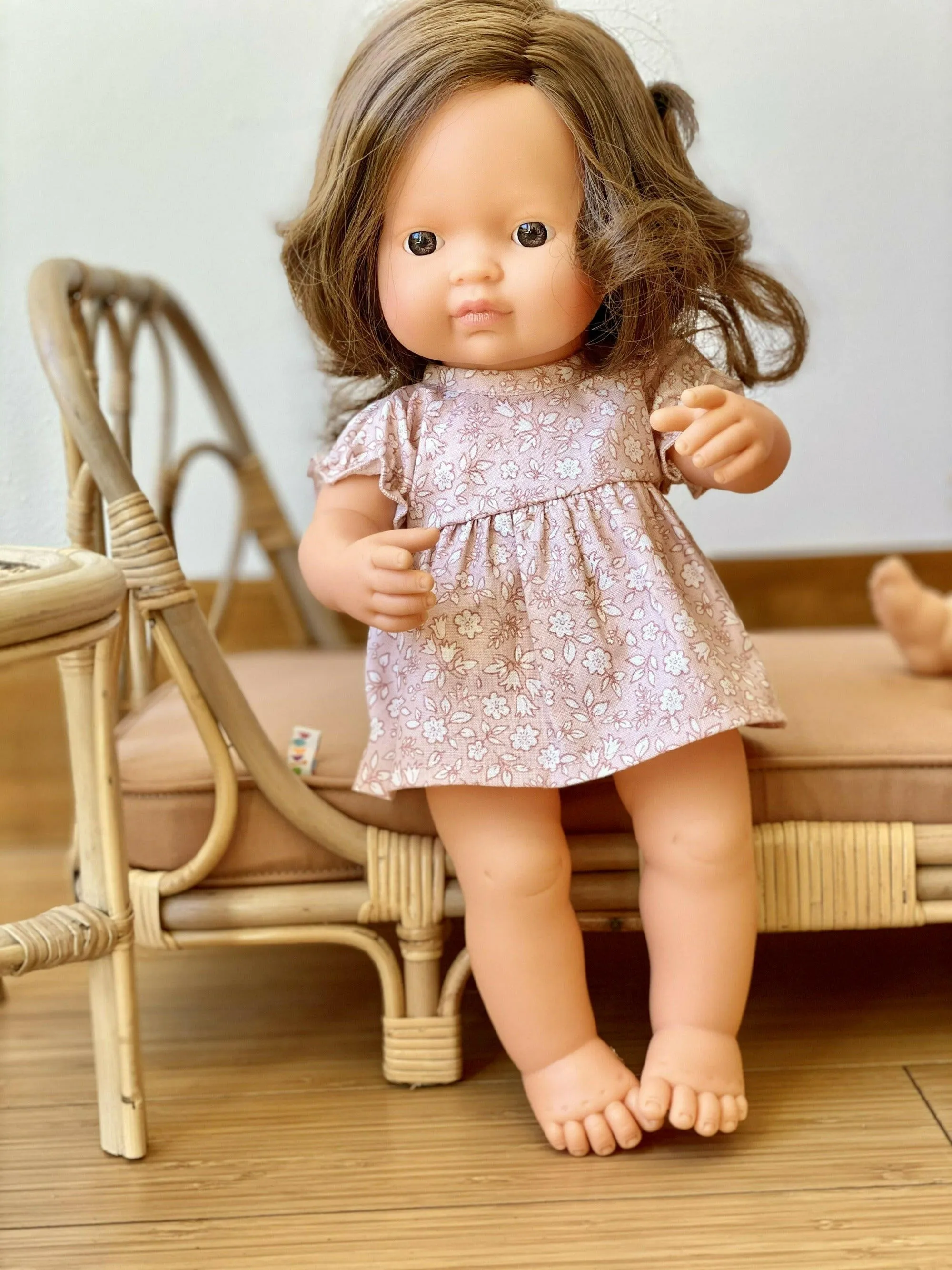 Doll Dress - Boho Floral Pink