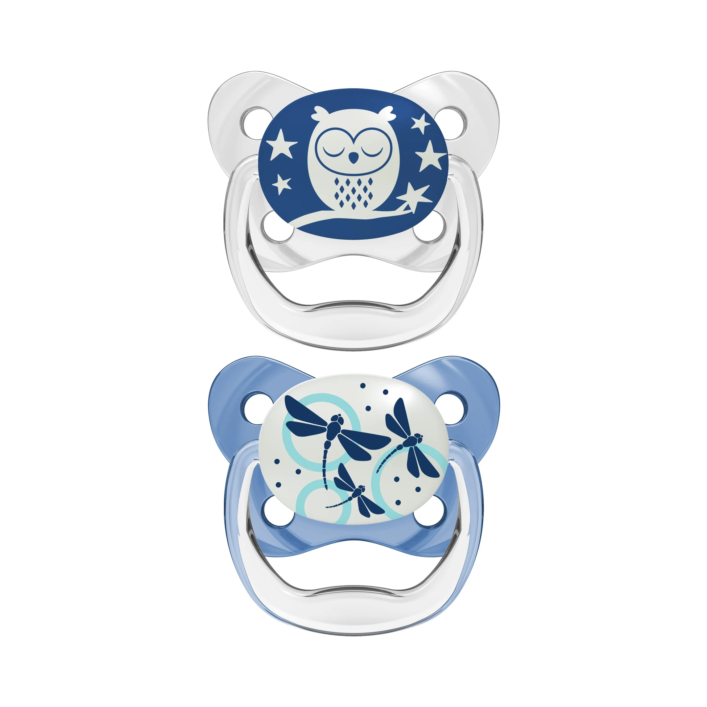 Dr Brown's PreVent Glow in the Dark Soother Stage 1 Twin Pack