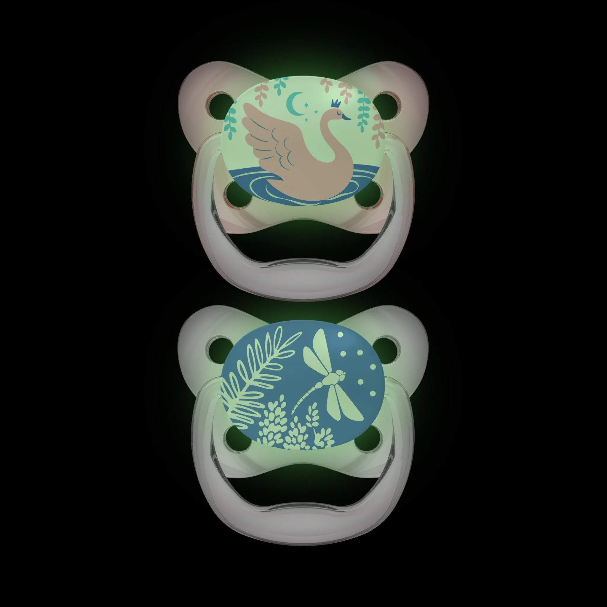 Dr Brown's PreVent Glow in the Dark Soother Stage 1 Twin Pack