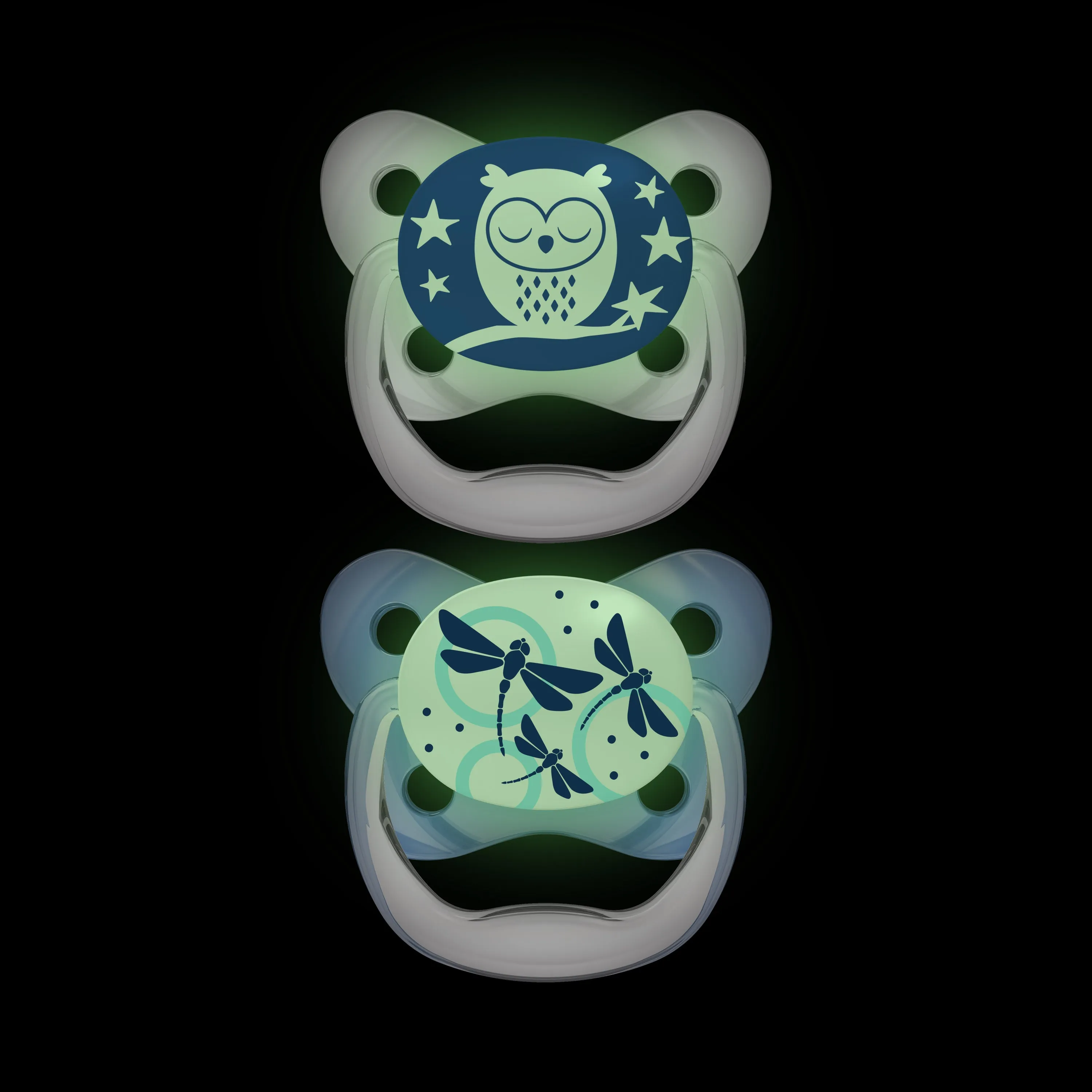 Dr Brown's PreVent Glow in the Dark Soother Stage 1 Twin Pack