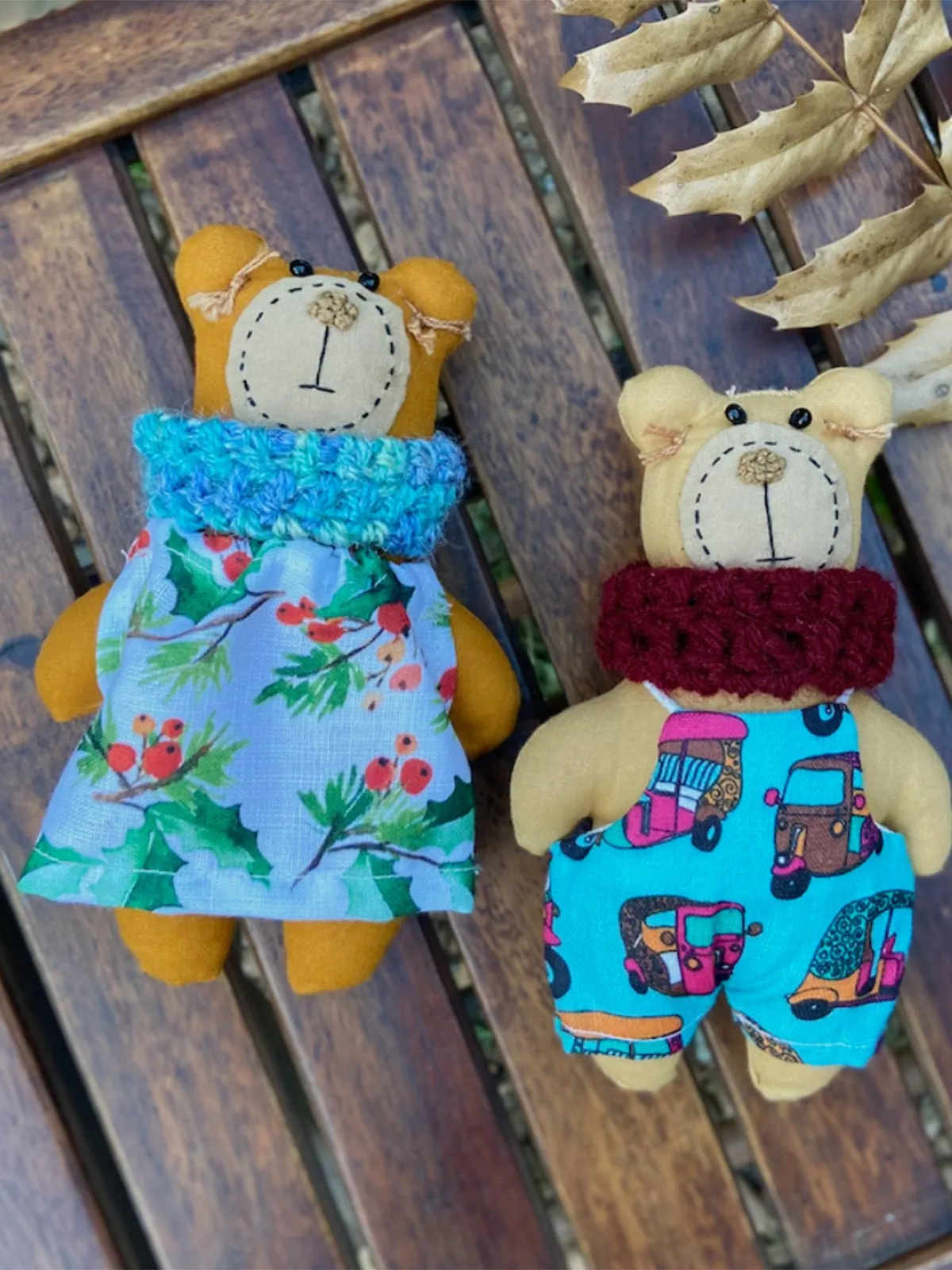 Fabric Dolls, Set of 2 Dolls, Bears