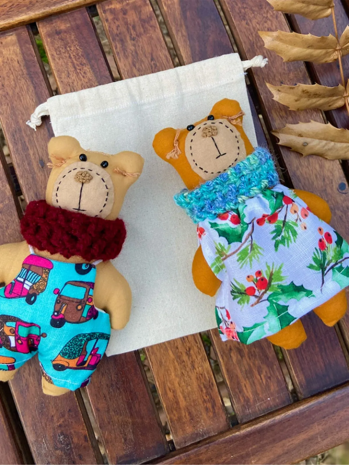 Fabric Dolls, Set of 2 Dolls, Bears