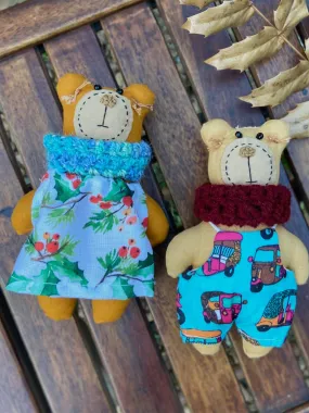 Fabric Dolls, Set of 2 Dolls, Bears
