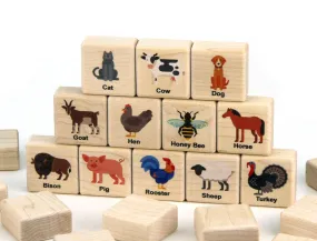 Farm Animals Color Wooden Matching Game - 24 pc Set