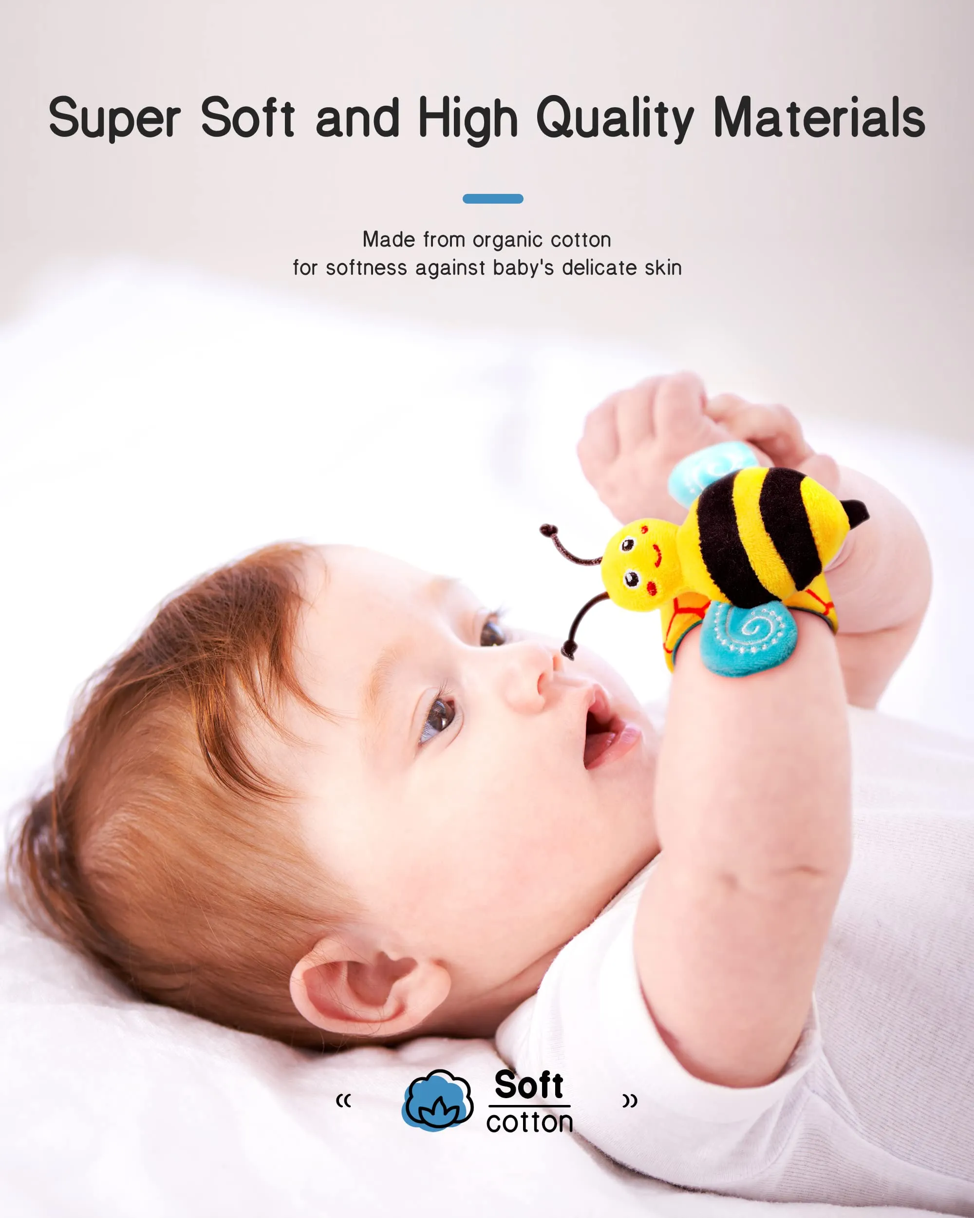 Garden Bug Baby Rattle Socks & Wrist Rattles Set