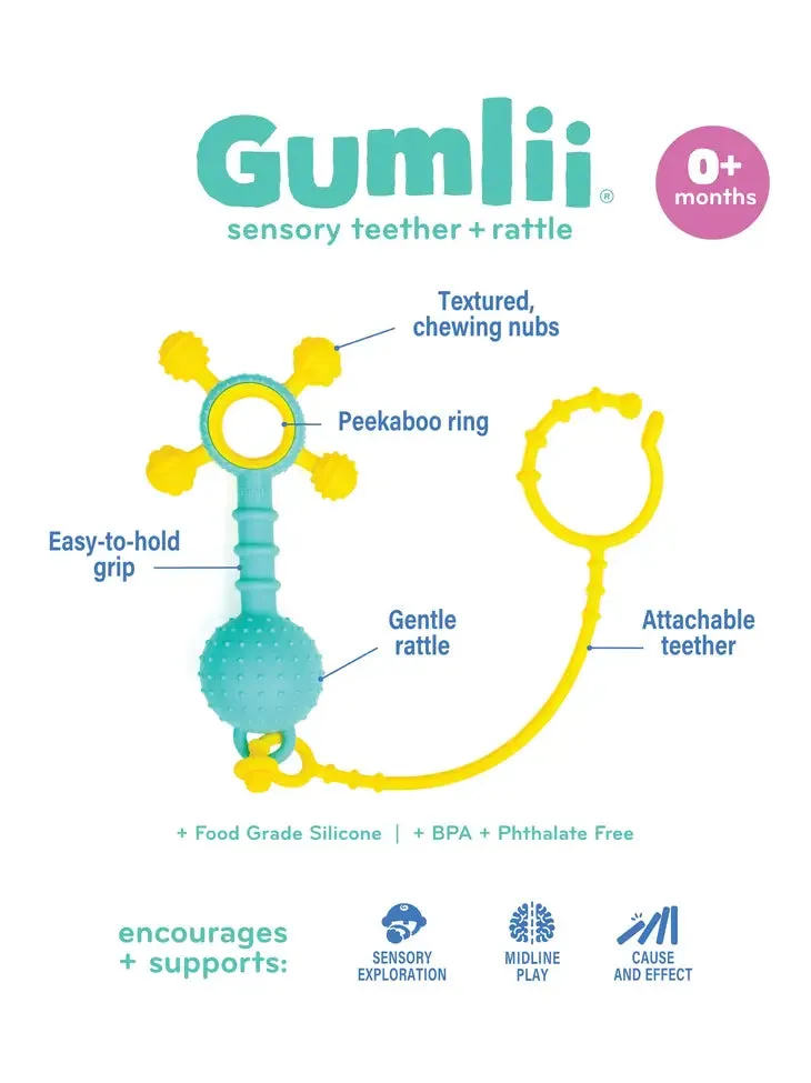Gumlii Sensory Teether   Rattle