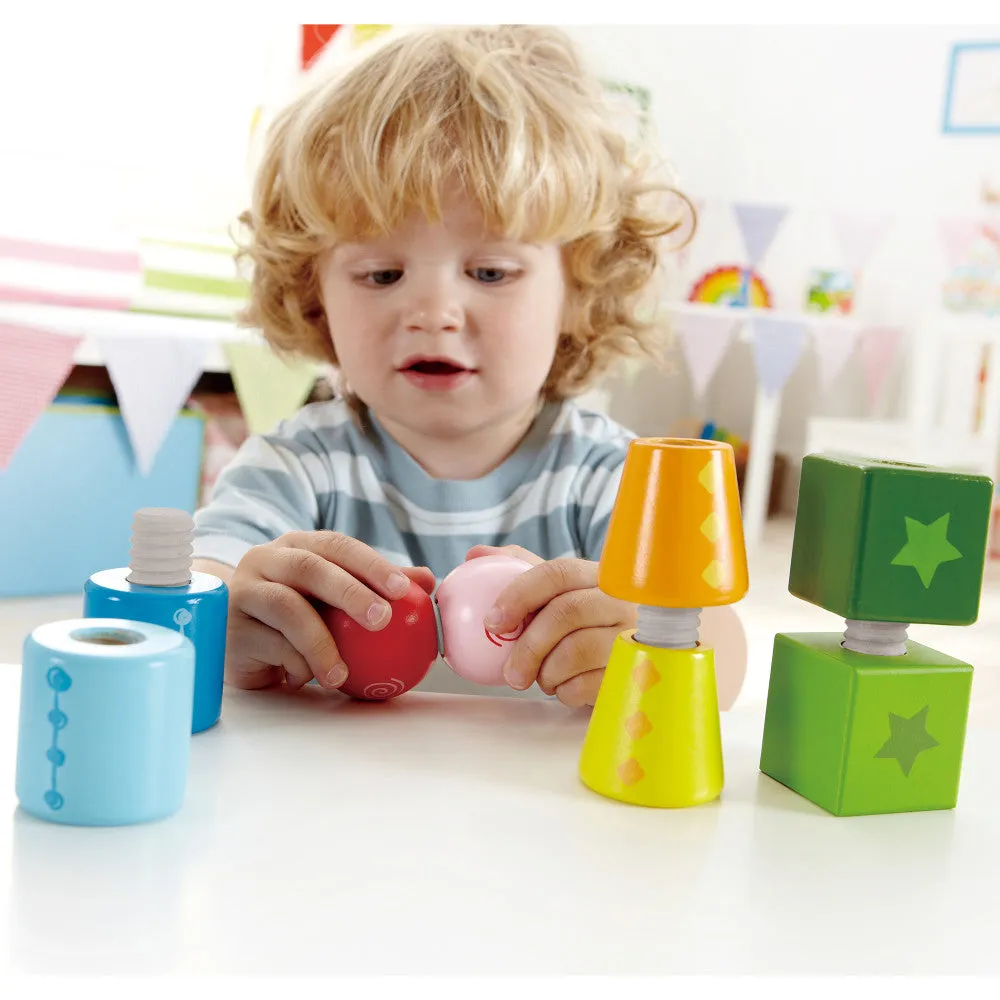 Hape Twist & Turnables - Colorful Wooden Shapes Blocks