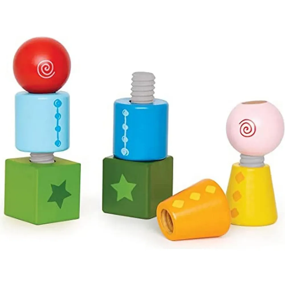 Hape Twist & Turnables - Colorful Wooden Shapes Blocks