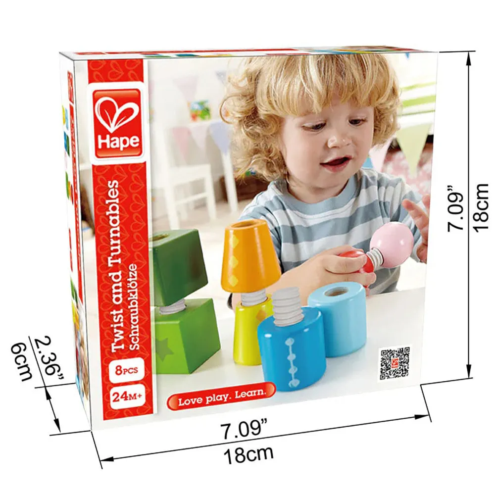 Hape Twist & Turnables - Colorful Wooden Shapes Blocks
