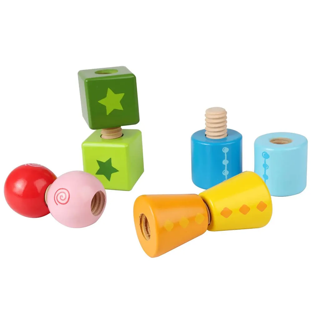 Hape Twist & Turnables - Colorful Wooden Shapes Blocks