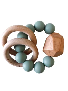 Hayes Silicone and Wood Teether Toy - Succulent