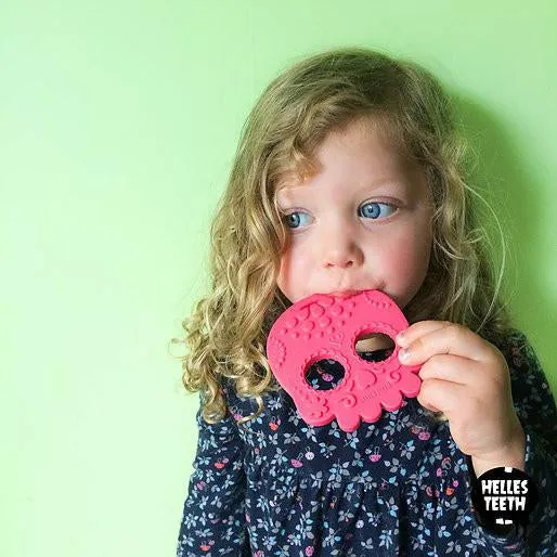 Helles Teeth Sugar Skull Teether (Spice Pink)