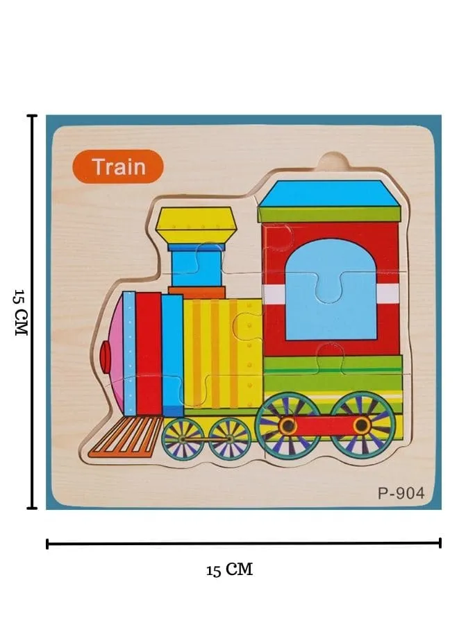 Jigsaw 3D Wooden Puzzle Toys Cartoon Animals Traffic Cards Intelligence Early Learning Toy for Children Vehicle set Train