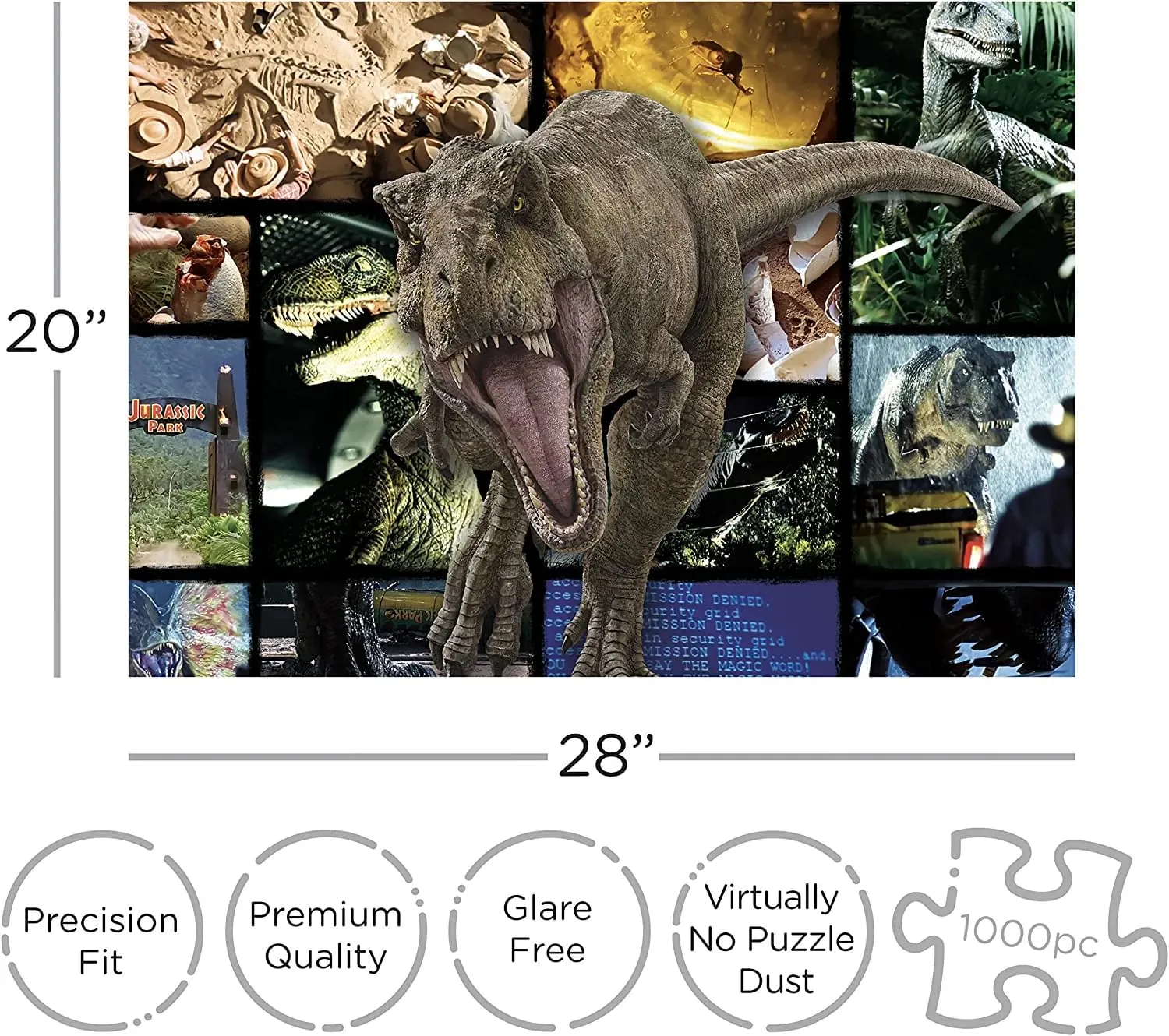 Jurassic Park Collage 1000 Piece Jigsaw Puzzle