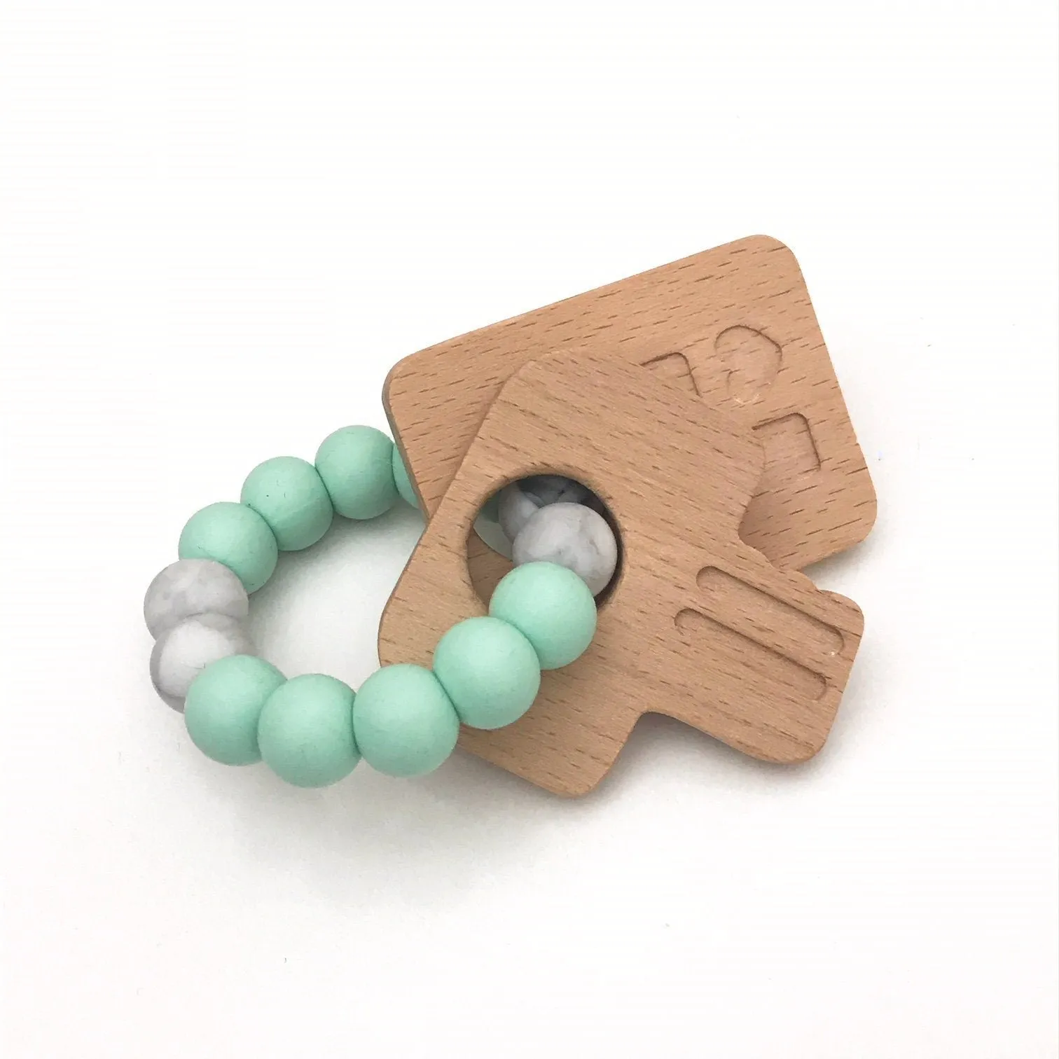 KEYS TO MY HEART Silicone and Beech Wood Teether **Sample Sale**