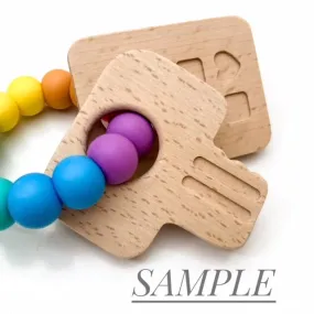 KEYS TO MY HEART Silicone and Beech Wood Teether **Sample Sale**