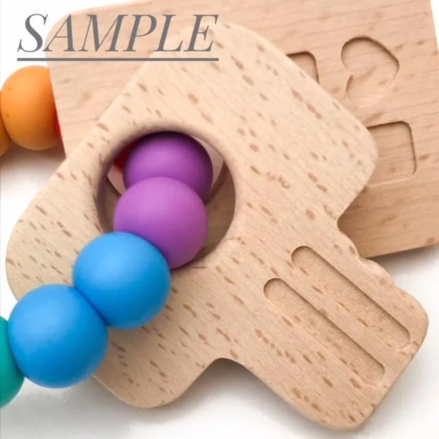 KEYS TO MY HEART Silicone and Beech Wood Teether **Sample Sale**