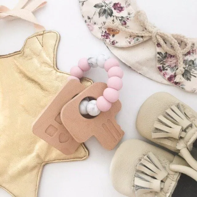 KEYS TO MY HEART Silicone and Beech Wood Teether **Sample Sale**
