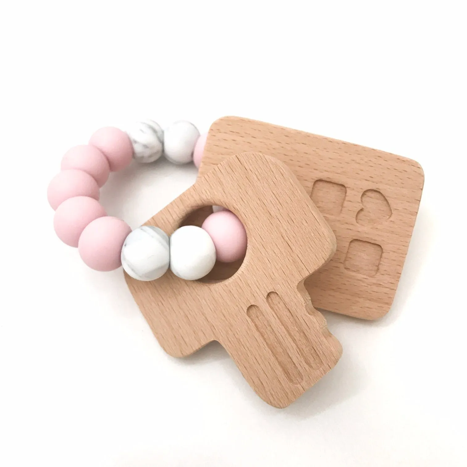 KEYS TO MY HEART Silicone and Beech Wood Teether **Sample Sale**