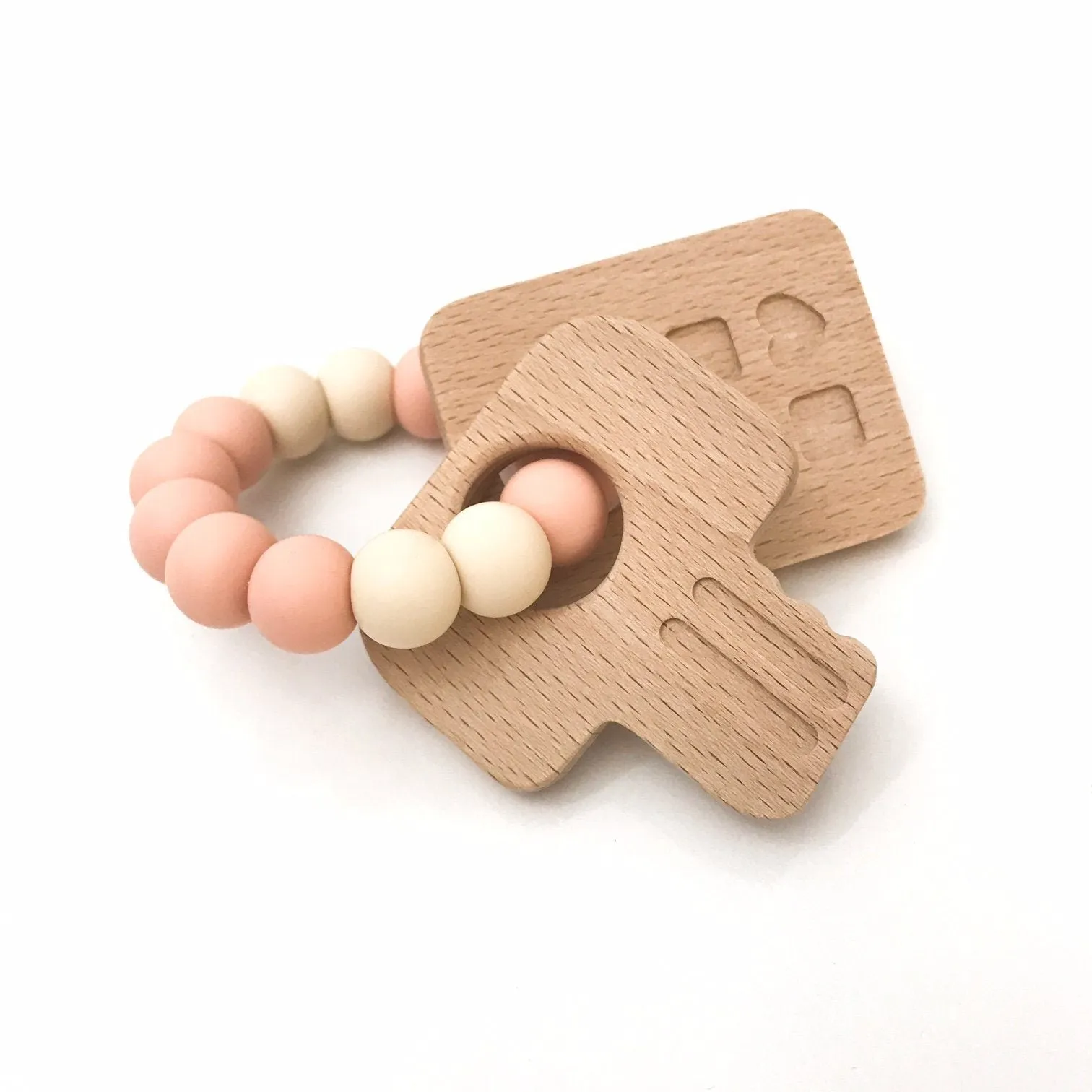 KEYS TO MY HEART Silicone and Beech Wood Teether **Sample Sale**