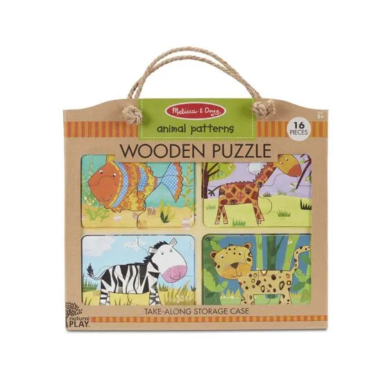 Melissa and Doug Natural Play Wooden Puzzle: Animal Patterns